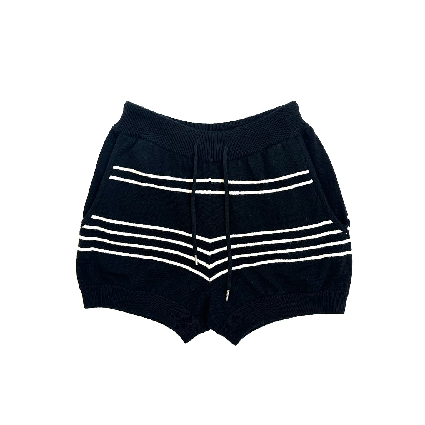 Saint Martins Cashmere Striped Short | Black