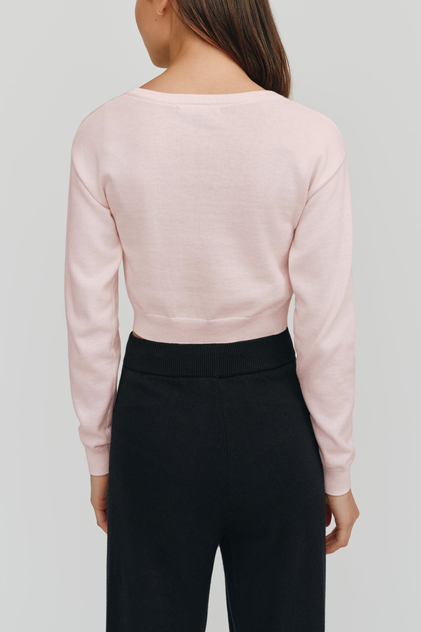 Astrid Long Sleeve Cropped Sweater | Blush