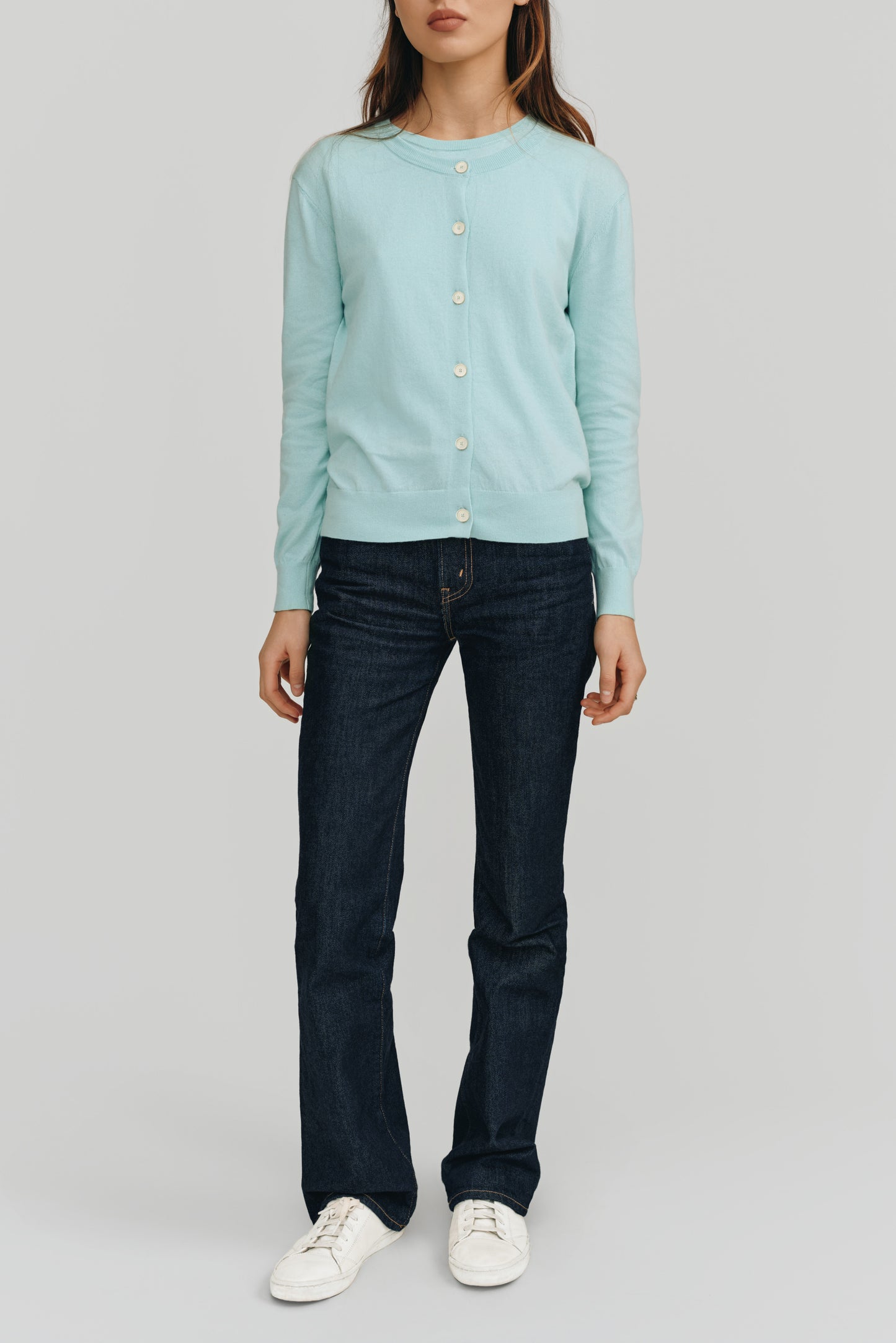 Halle Elevated Essential Cardigan | Glacier Blue