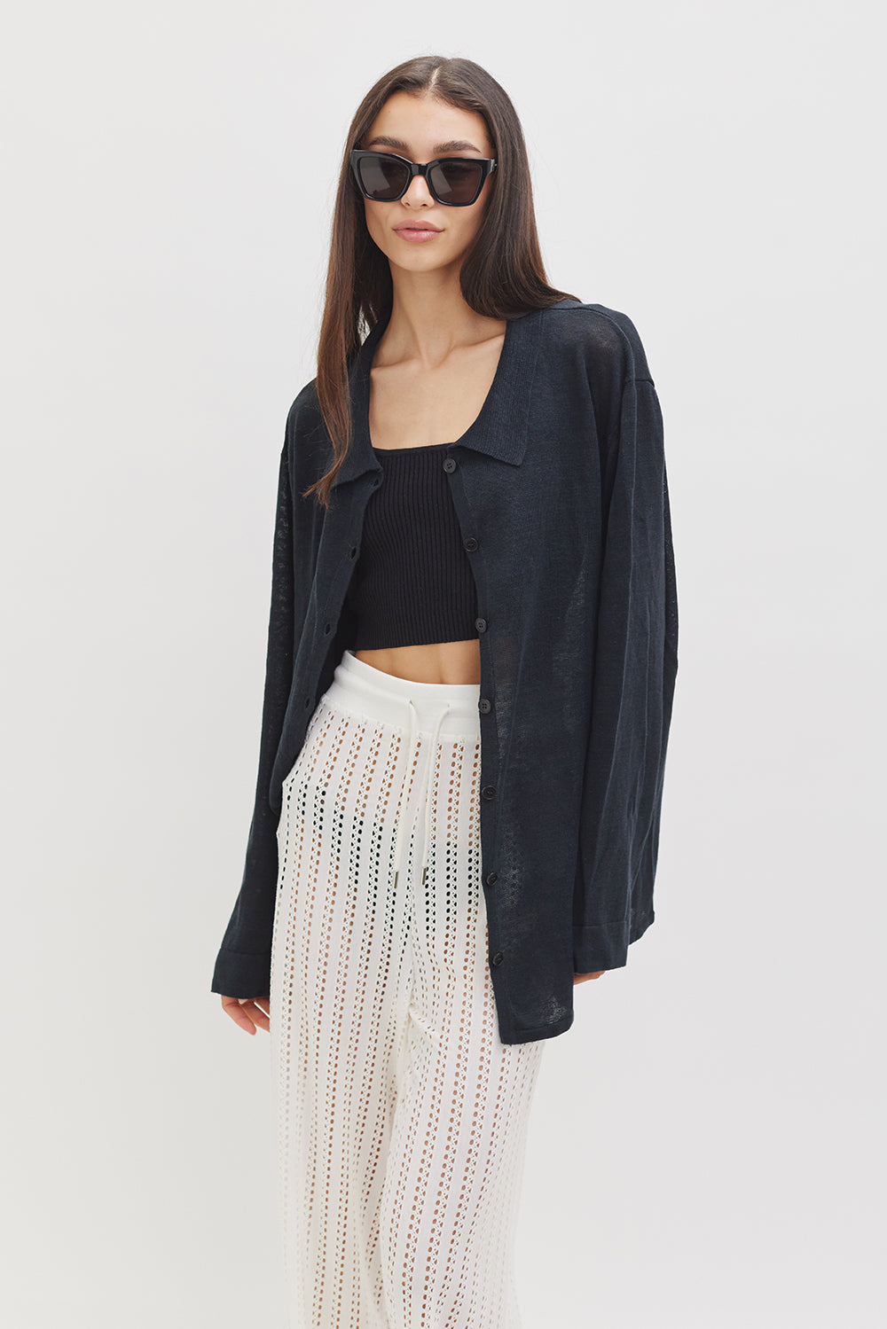 Mallorca Luxury Linen Shirt | Washed Black