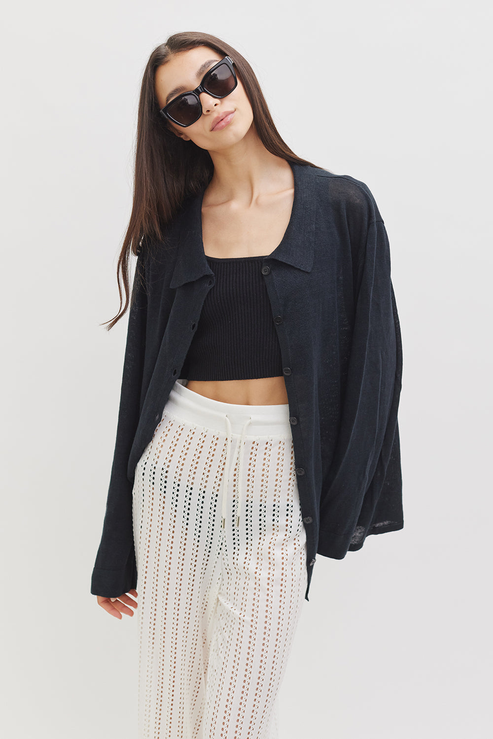 Mallorca Luxury Linen Shirt | Washed Black