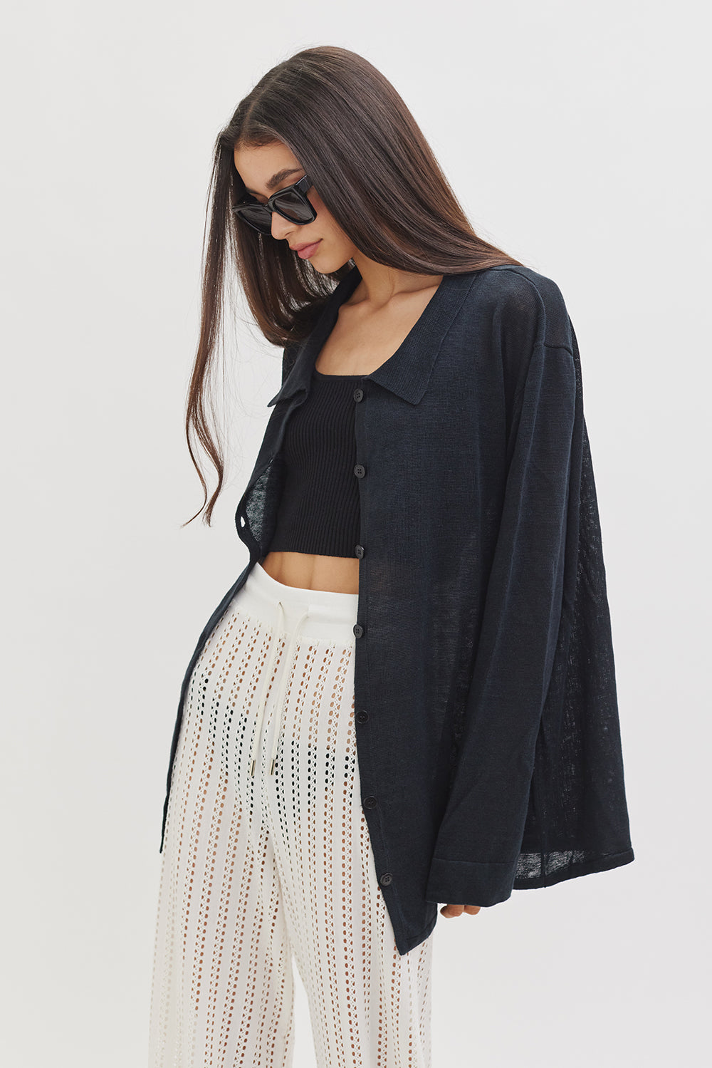 Mallorca Luxury Linen Shirt | Washed Black