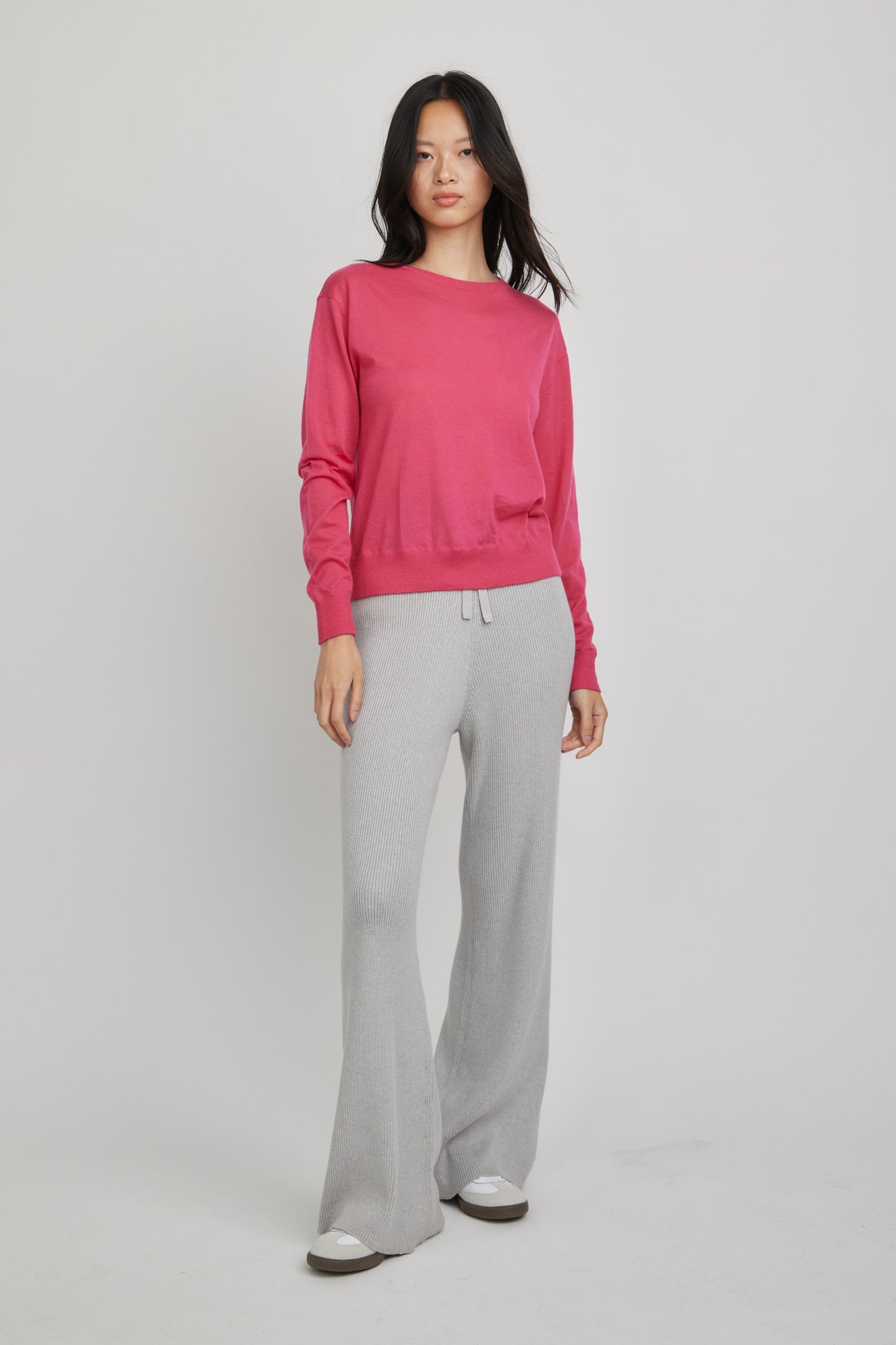 Marguerite Paper Thin Cashmere Sweater | Hot Pink