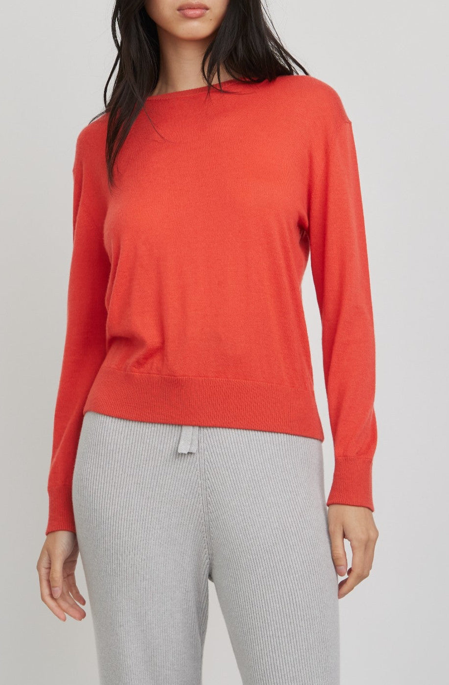 Marguerite Paper Thin Cashmere Sweater | Orange