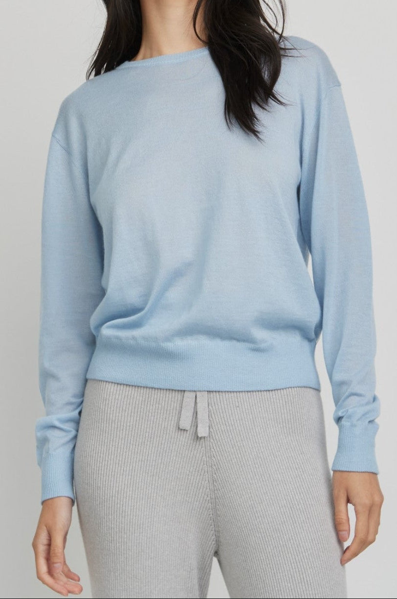 Marguerite Paper Thin Cashmere Sweater | Sky