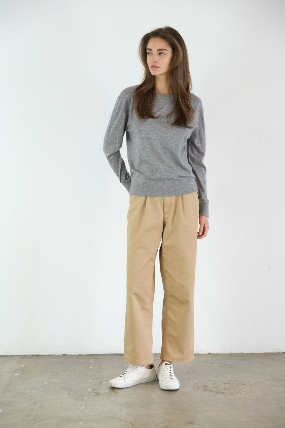 Marguerite Paper Thin Cashmere Sweater | Dark Grey