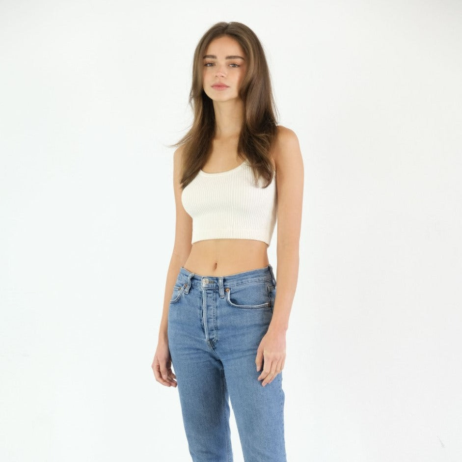 Bardot Crop Top | Cream