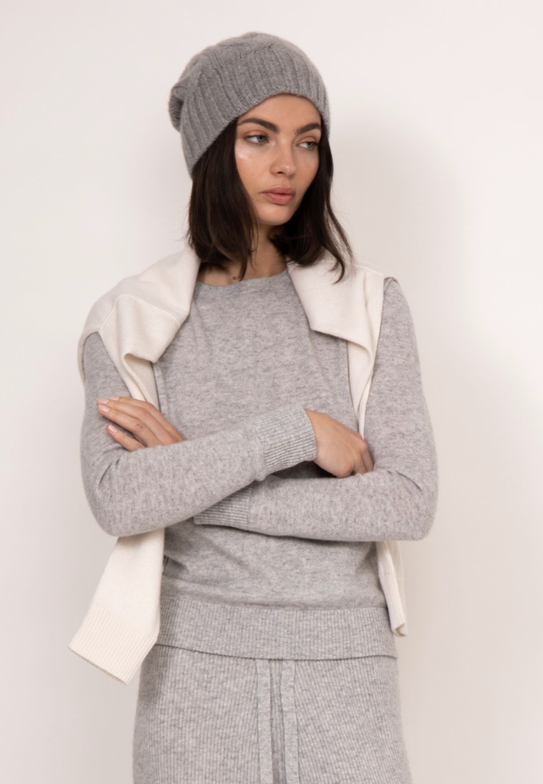 Naomi Cashmere Boyfriend Sweater | Grey