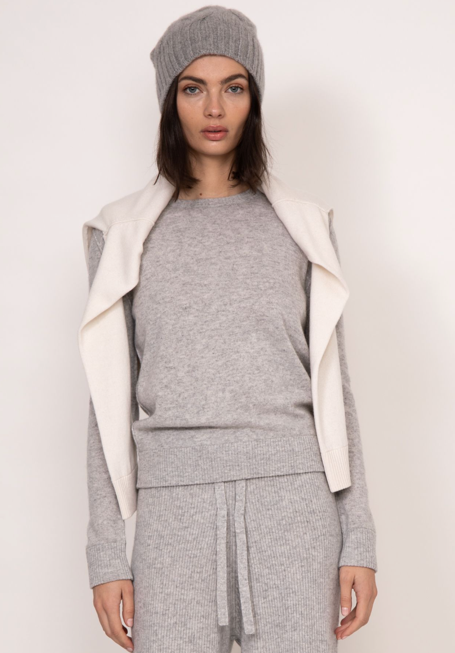 Naomi Cashmere Boyfriend Sweater | Grey