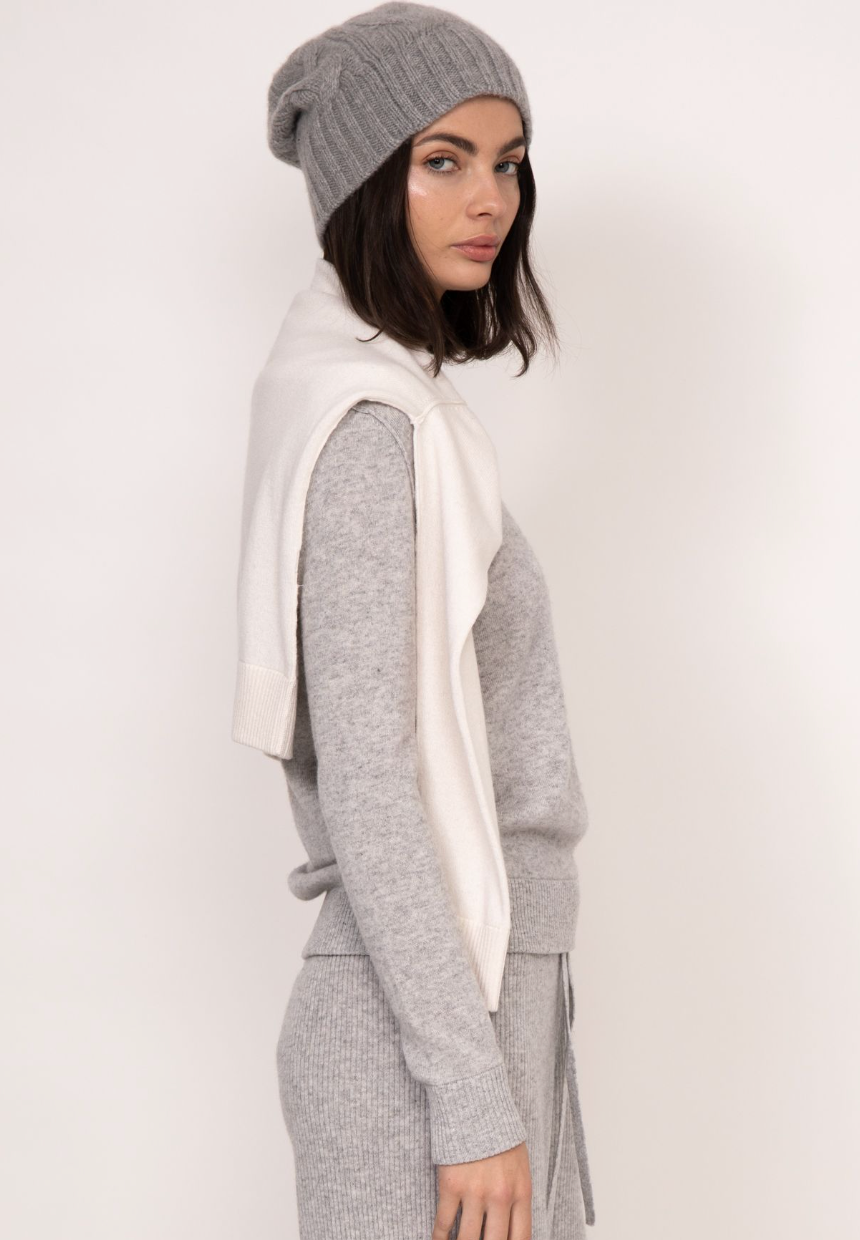 Naomi Cashmere Boyfriend Sweater | Grey