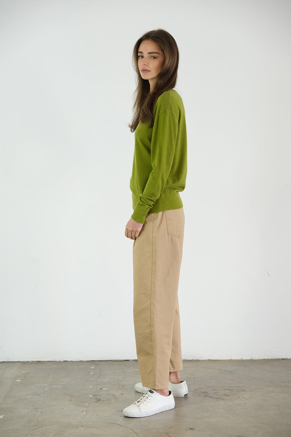 Marguerite Paper Thin Cashmere Sweater | Sage