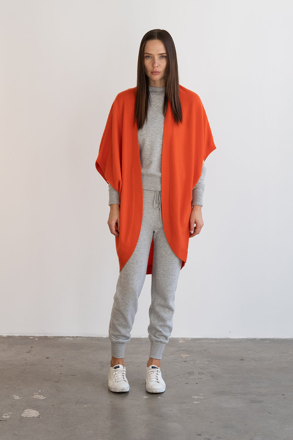 isabel medium weight cashmere wrap fire red