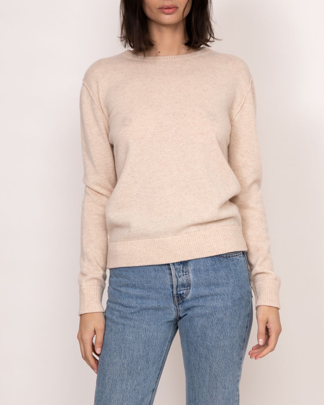 Benny Cashmere Classic Pullover | Champagne