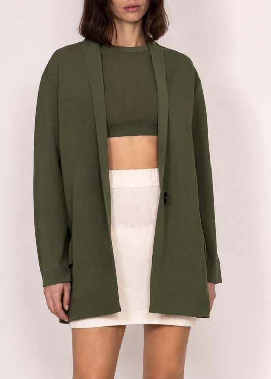 Helena Oversized Power Blazer | Army Green