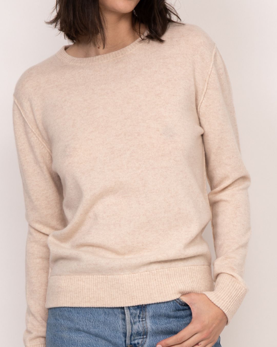 Benny Cashmere Classic Pullover | Champagne