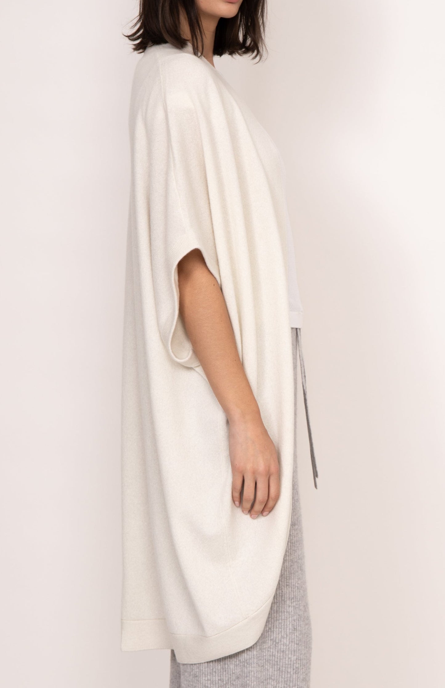 Isabel Shimmer Cashmere Wrap | Frost White