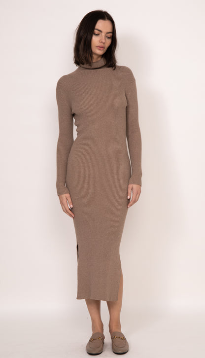 Alana turtleneck midi dress | Mocha