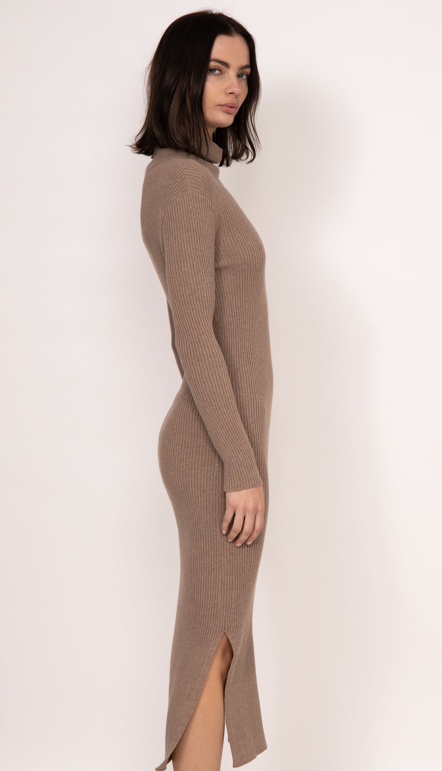 Alana turtleneck midi dress | Mocha