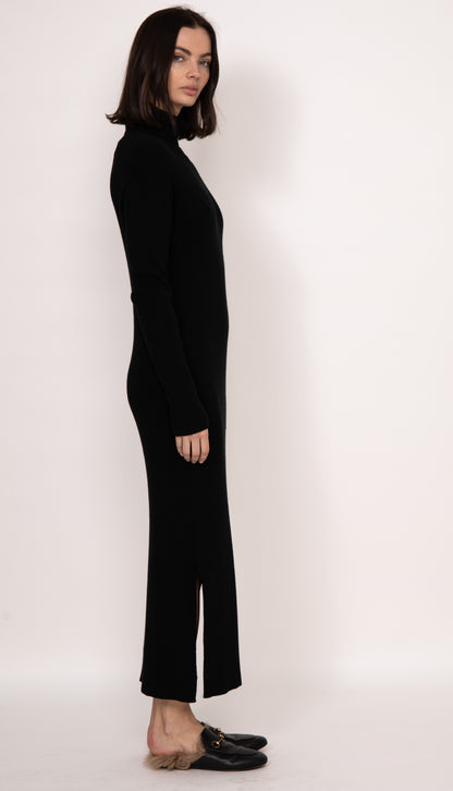 Alana turtleneck midi dress | Black