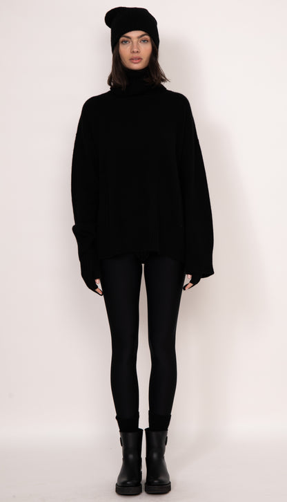 Charlie oversized cashmere turtleneck | Black