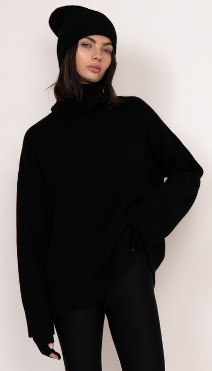 Charlie oversized cashmere turtleneck | Black