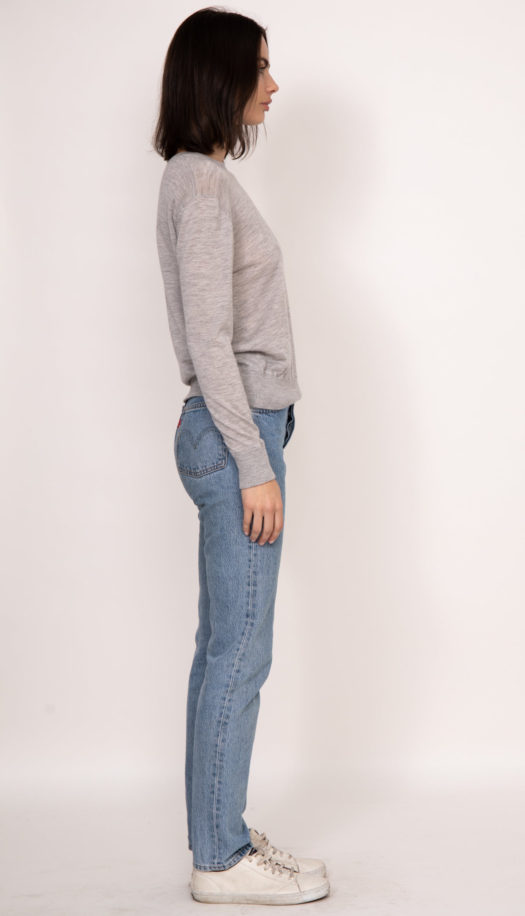 Marguerite Paper Thin Cashmere Sweater | Heather Gray – Kathryn