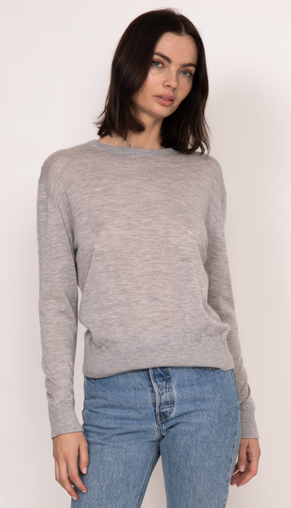 Marguerite Paper Thin Cashmere Sweater | Heather Gray