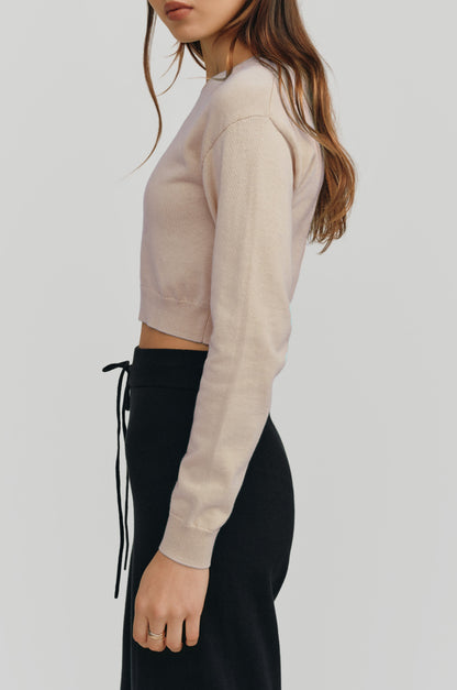 Astrid Long Sleeve Cropped Sweater | Camel