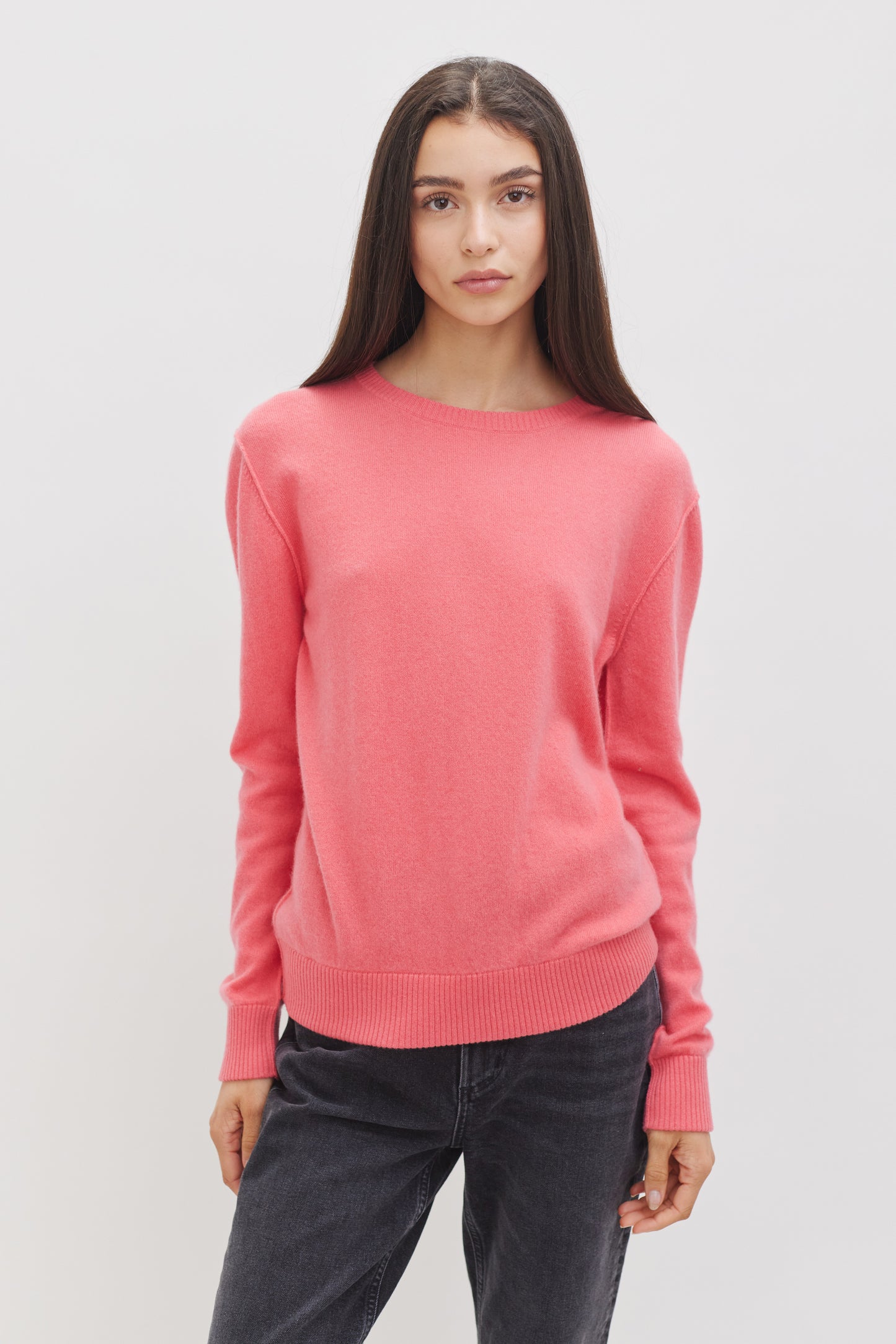 Benny Cashmere Classic Pullover | Flamingo