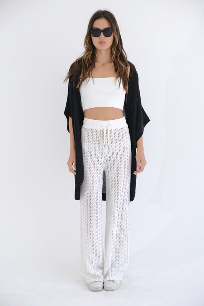 Mica Crochet Pants | White