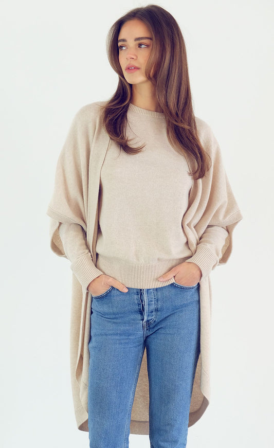 Isabel Standard-Weight Cashmere Wrap | Oatmeal