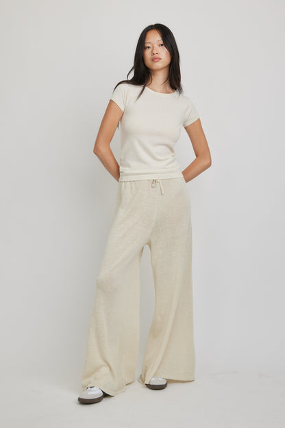 Greta Perfect Fit Cashmere Tee | Ivory