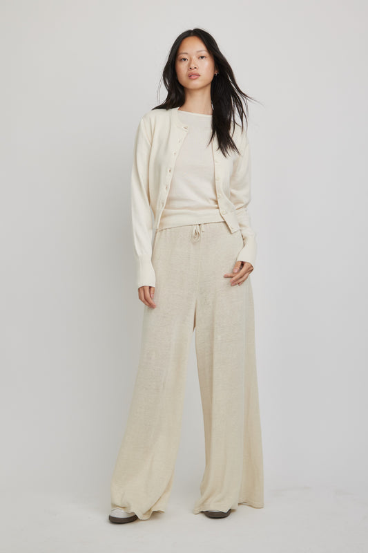 Halle Elevated Essential Cardigan | Ivory