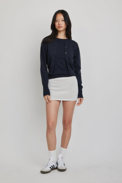 Halle Elevated Essential Cardigan | Navy