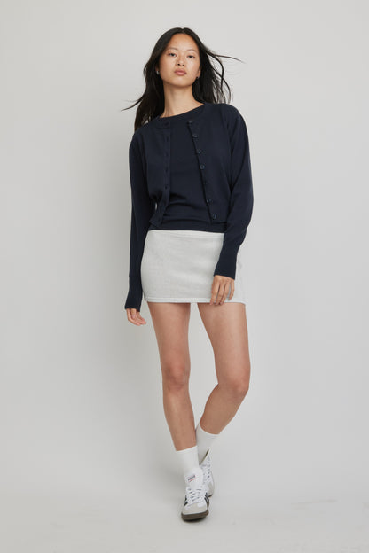 Halle Elevated Essential Cardigan | Navy