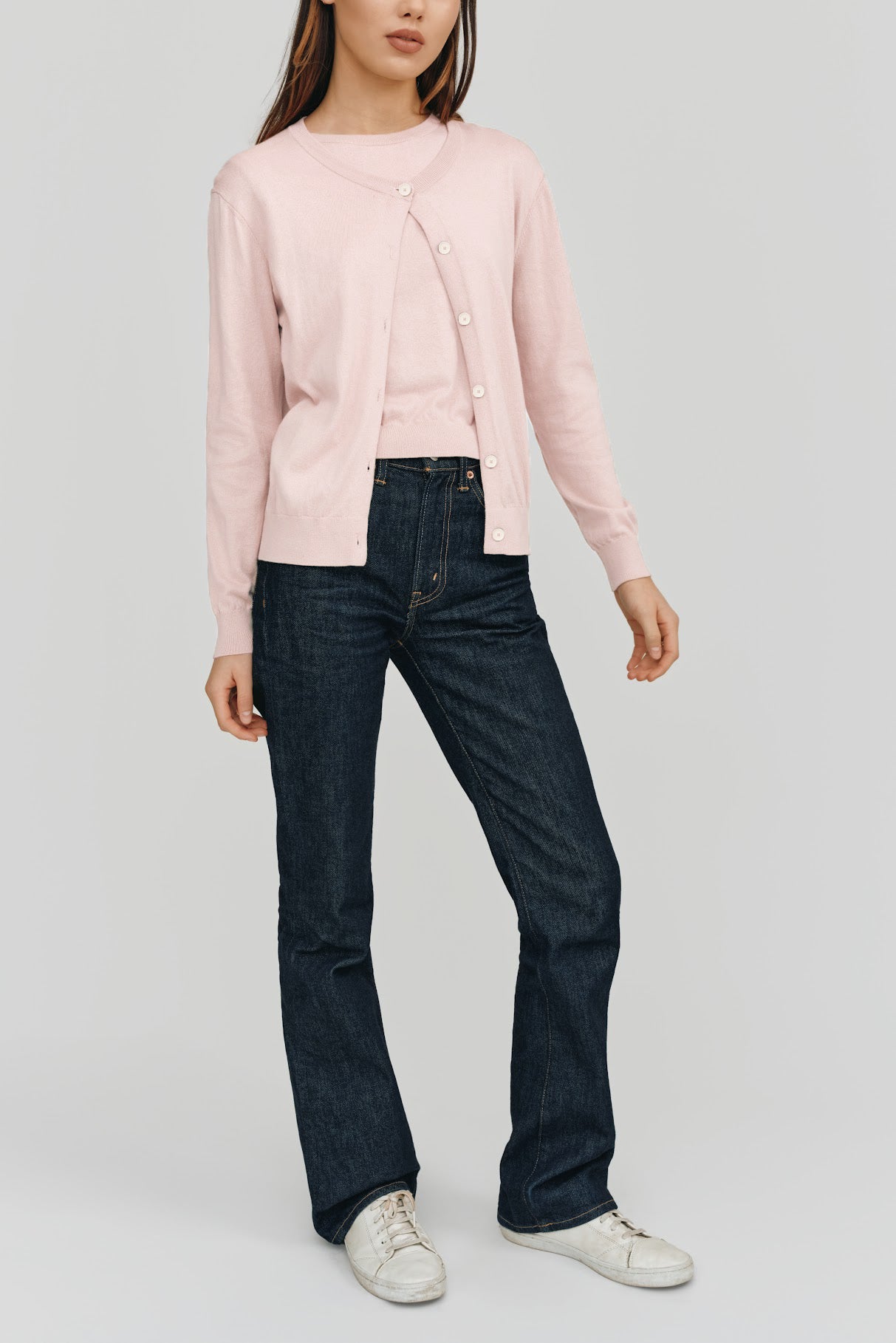 Halle Elevated Essential Cardigan | Blush