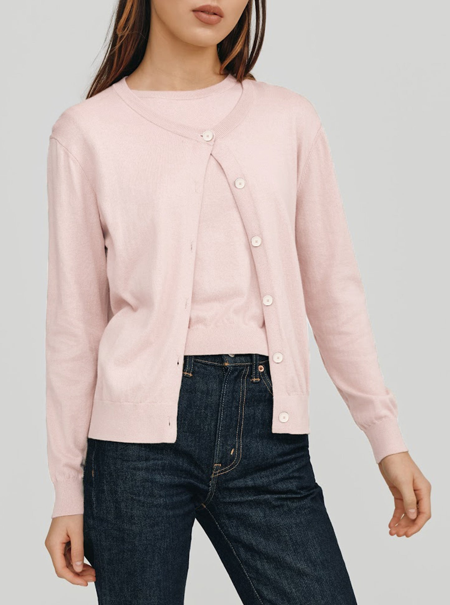Halle Elevated Essential Cardigan | Blush