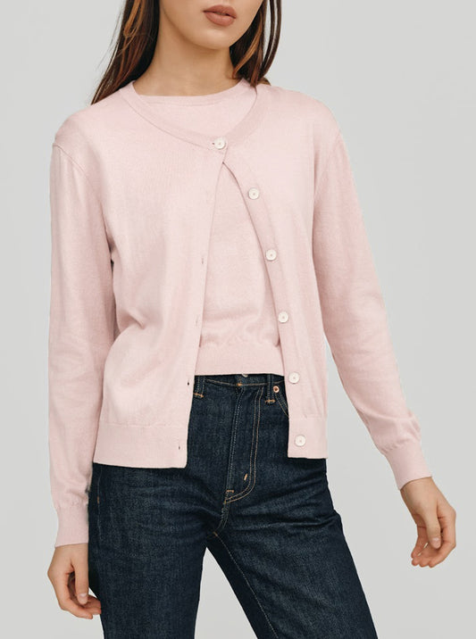 Halle Elevated Essential Cardigan | Blush