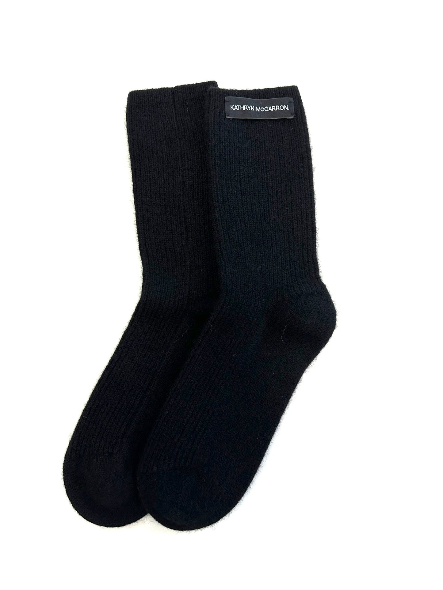 Chamonix cashmere ribbed socks | Black