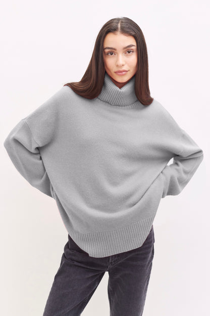 Charlie oversized cashmere turtleneck | Grey