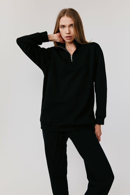 Iris Boyfriend 1/4 Zip | Black