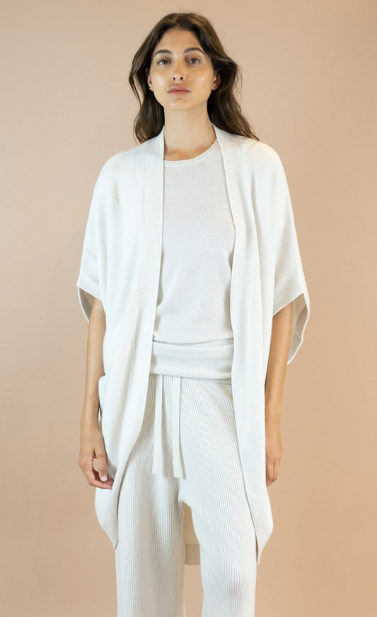 Isabel Shimmer Cashmere Wrap | Frost White