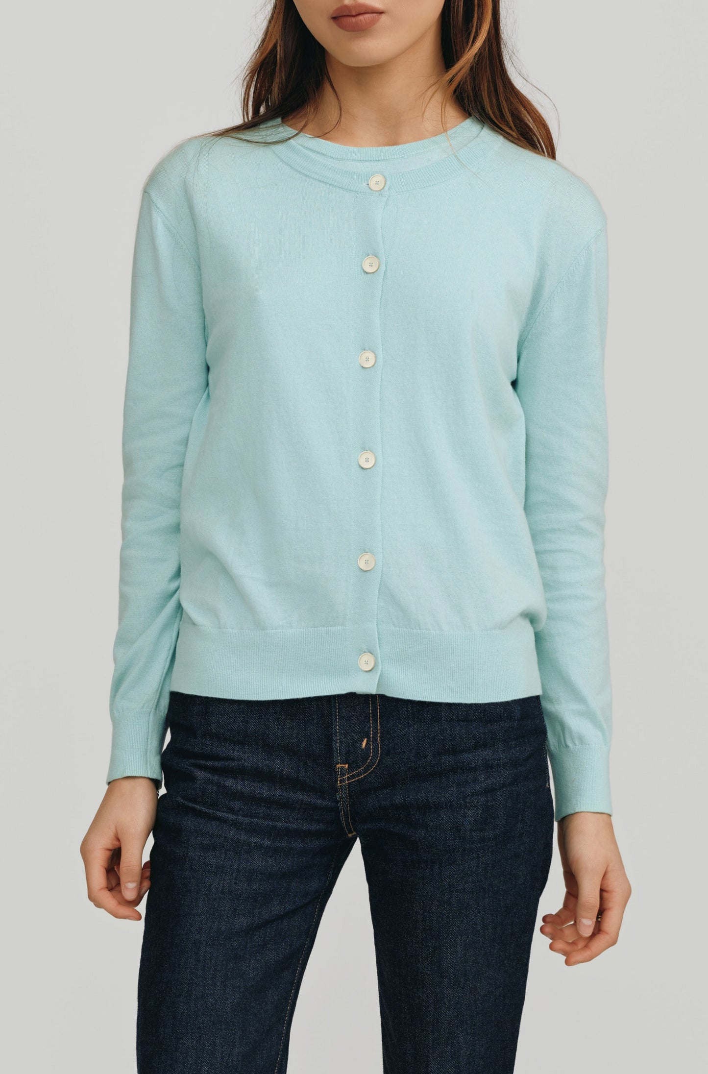 Halle Elevated Essential Cardigan | Glacier Blue