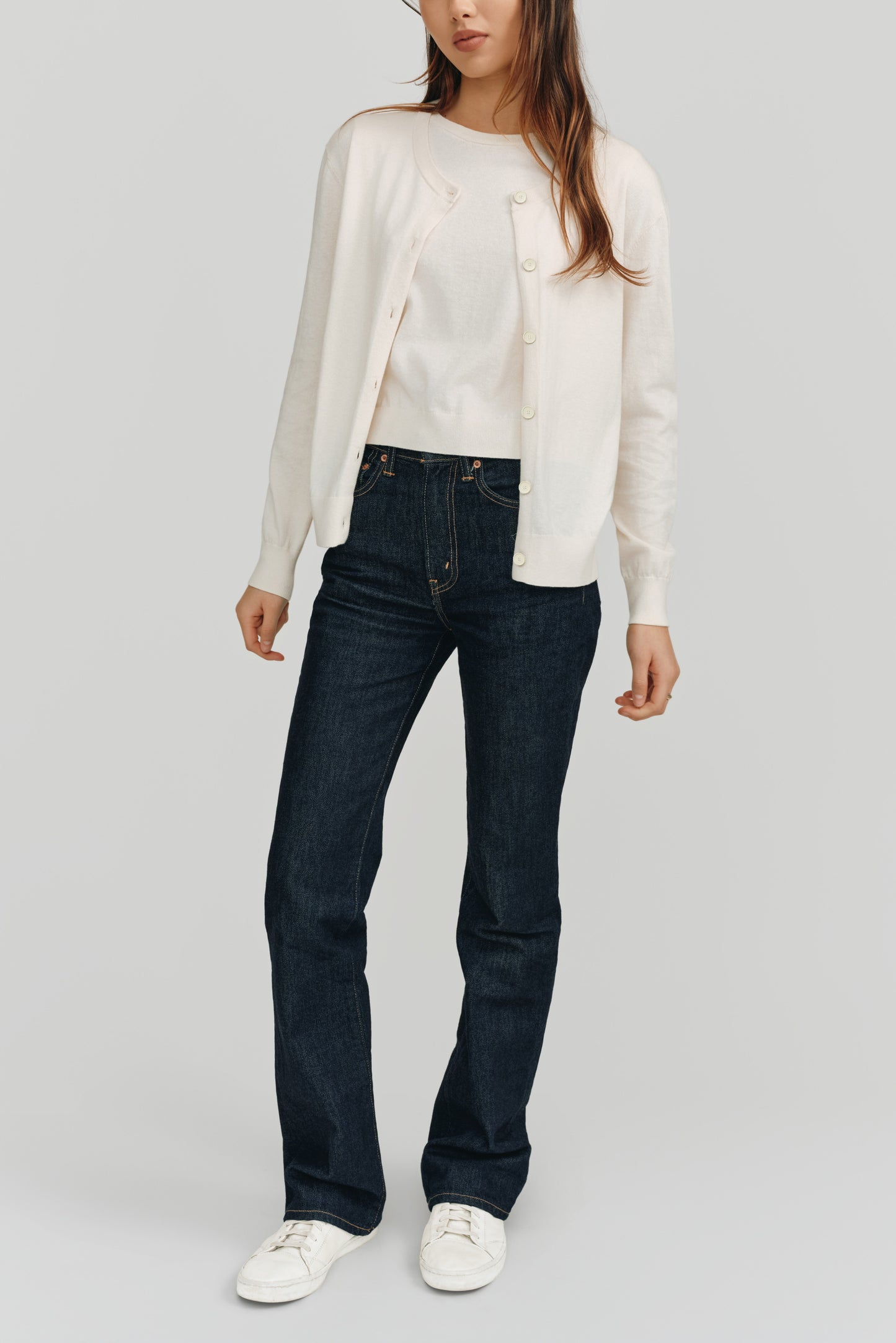 Halle Elevated Essential Cardigan | Ivory