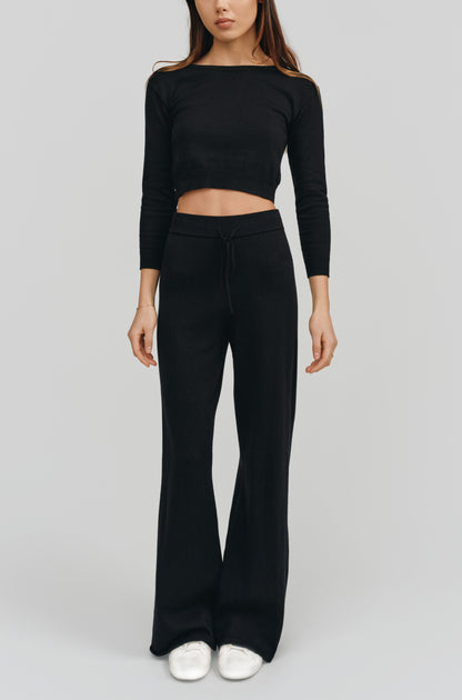 Alex Wide Leg Pant | Black
