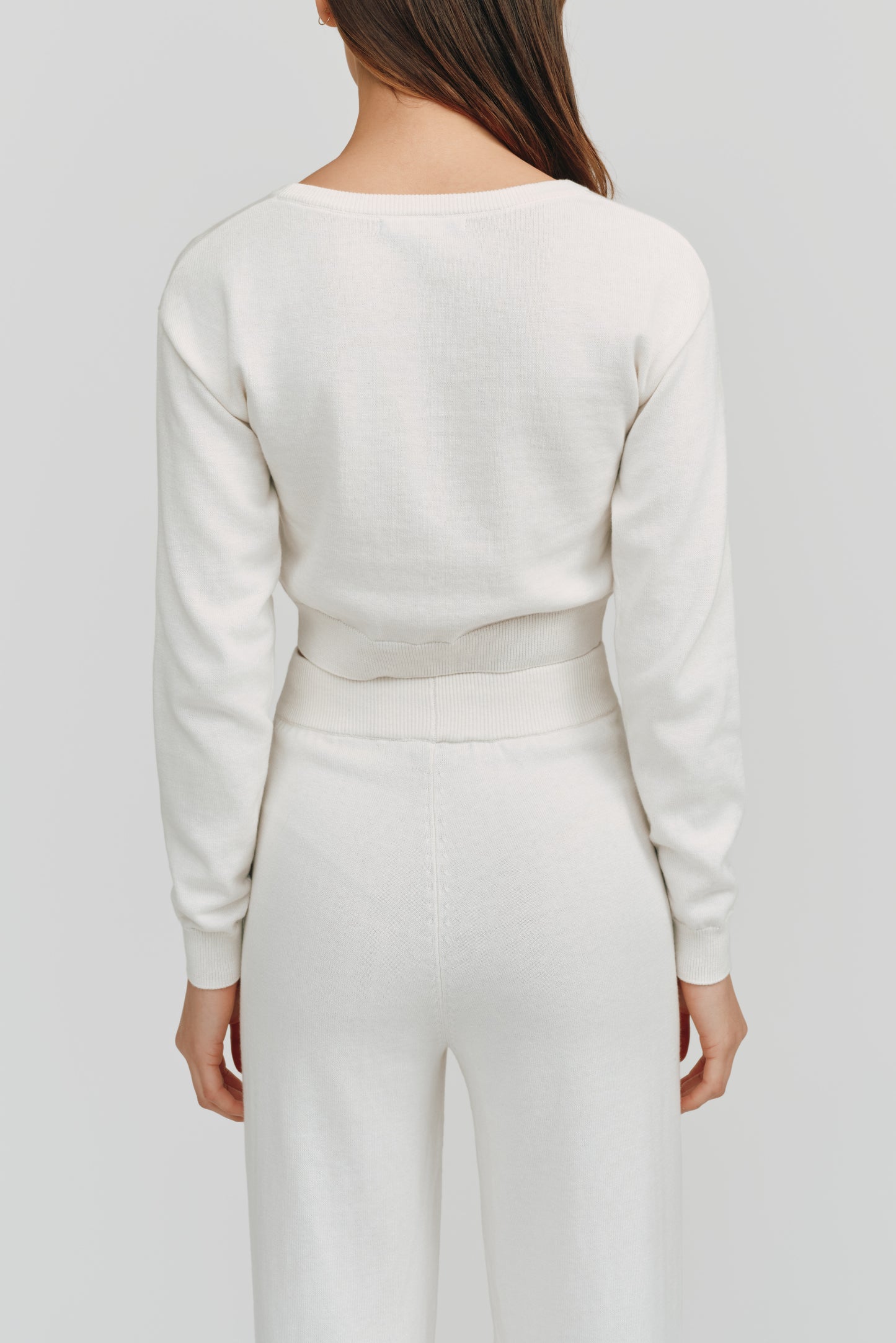 Astrid Long Sleeve Cropped Sweater | White