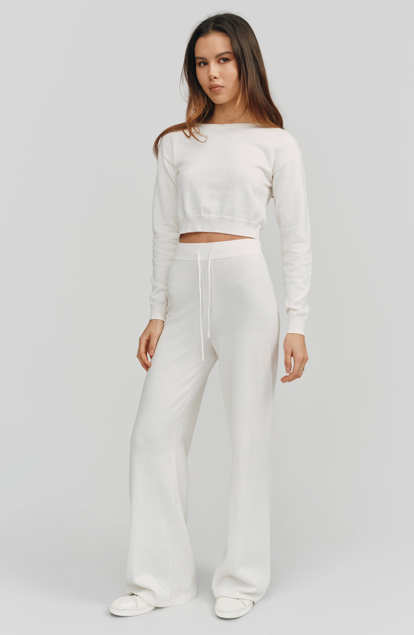 Alex Wide Leg Pant | White