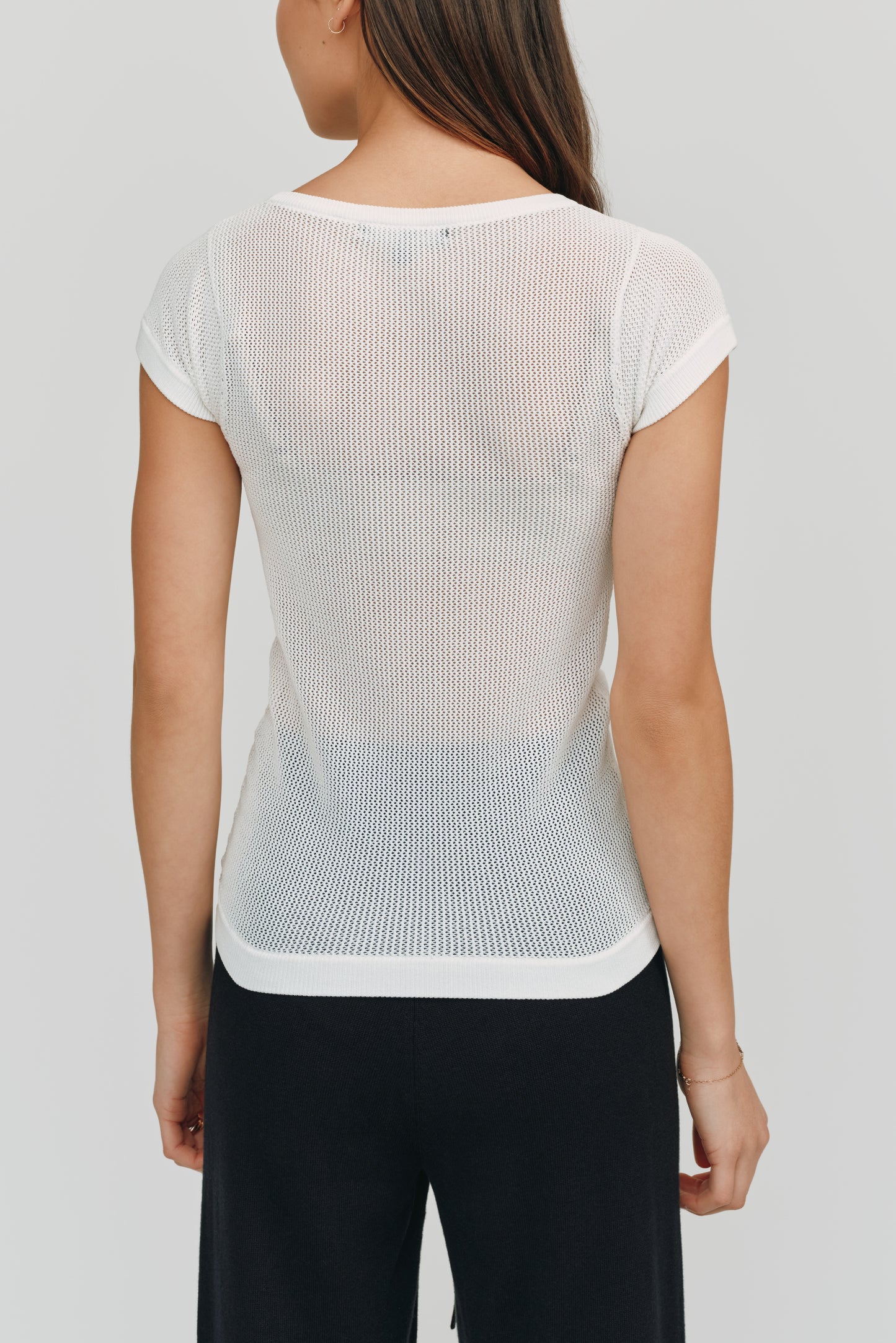 Ella Mesh Perfect Fit Tee | White