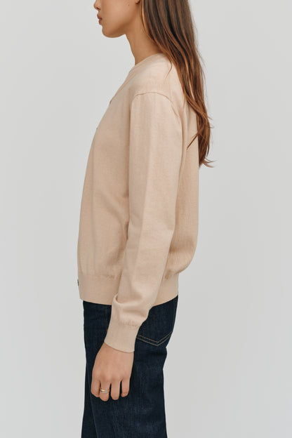 Halle Elevated Essential Cardigan | Camel