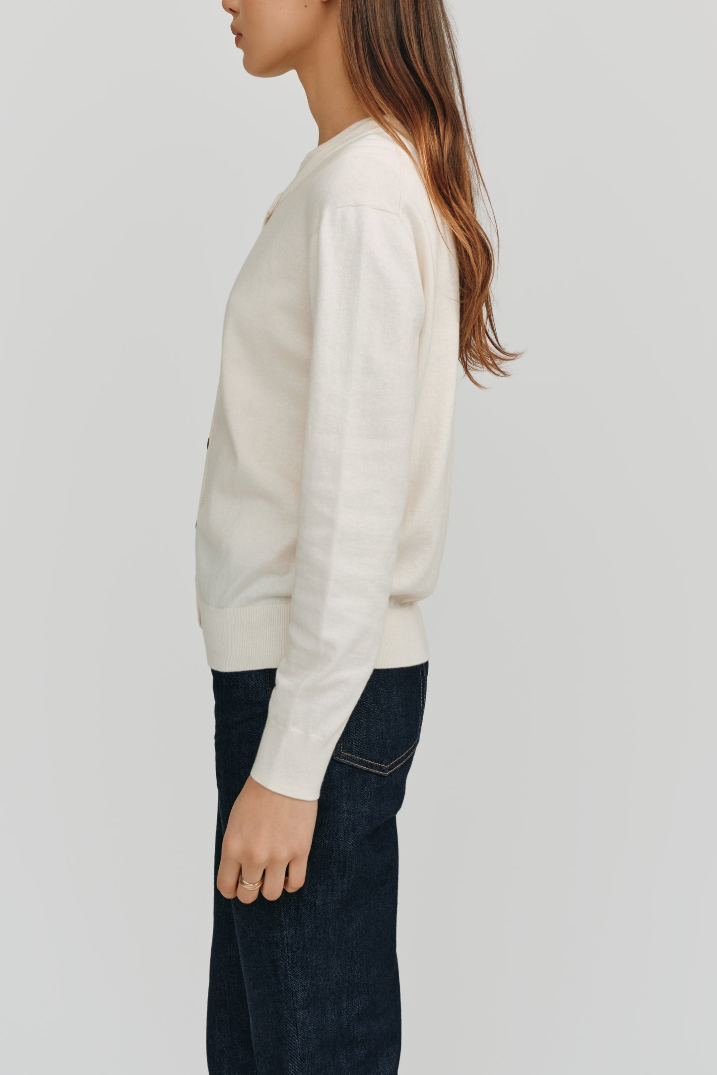 Halle Elevated Essential Cardigan | Ivory
